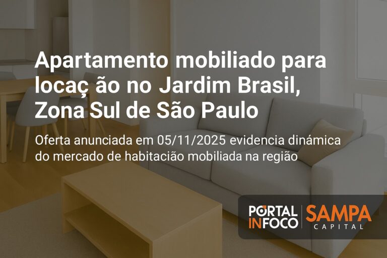 Apartamento mobiliado para locação no Jardim Brasil, Zona Sul de São Paulo