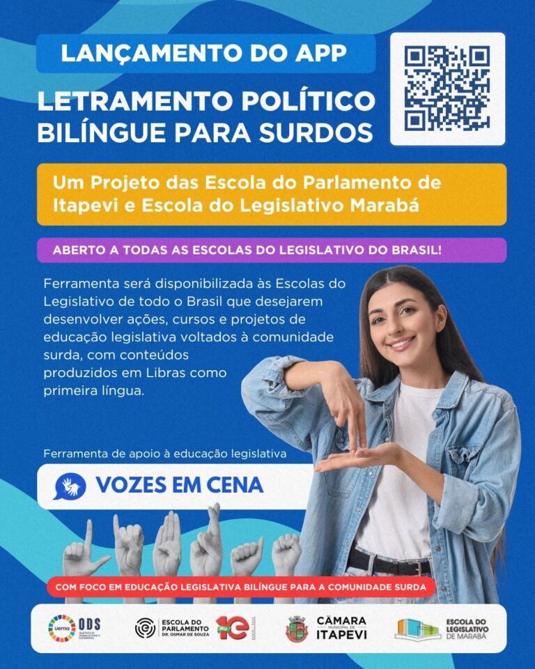 Escolas do Parlamento de Itapevi e do Legislativo de Marabá apresentam aplicativo bilíngue de letramento político para pessoas surdas